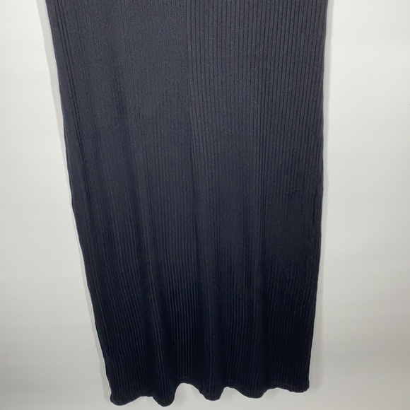 Reformation Jeans Black Olympia Short Sleeve Side Slit Dress Size XL - Picture 3 of 9